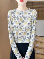 Round Neck Pullover Light Luxury Skin-friendly All-match Bottoming Shirt