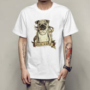 Personality spoof pug men T-shirt