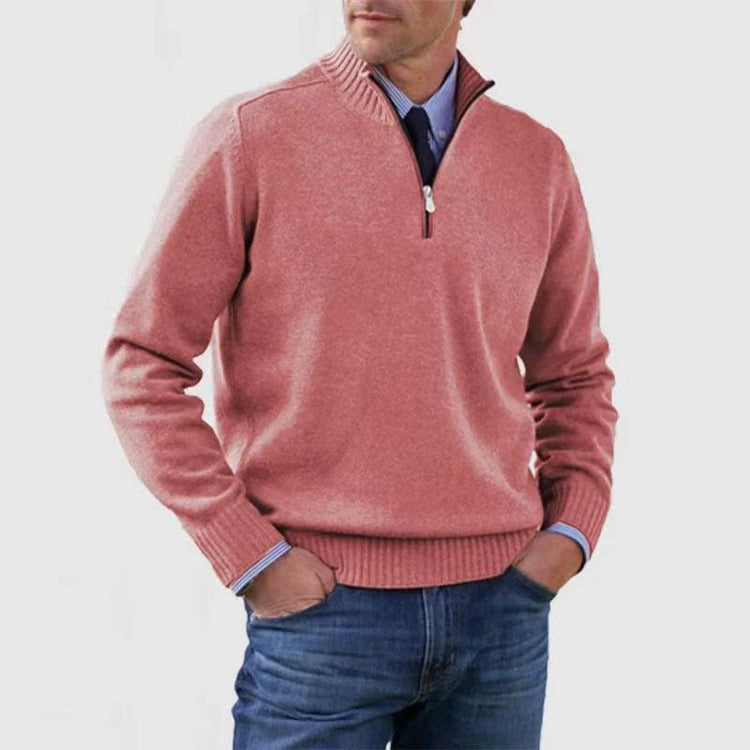 Mens Stand Collar Sweater Zipper| Winter Fashion Knitwear