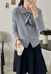 Lazy Fashion Lapel Scarf Sweater