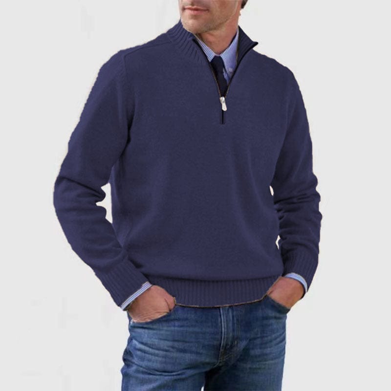 Mens Stand Collar Sweater Zipper| Winter Fashion Knitwear