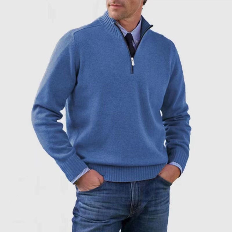 Mens Stand Collar Sweater Zipper| Winter Fashion Knitwear