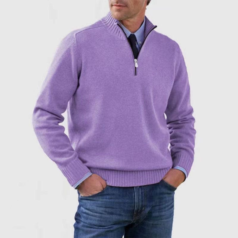 Mens Stand Collar Sweater Zipper| Winter Fashion Knitwear