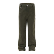 Fashion Solid Color Denim Trousers Men