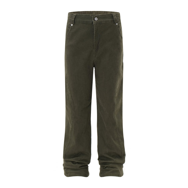 Fashion Solid Color Denim Trousers Men