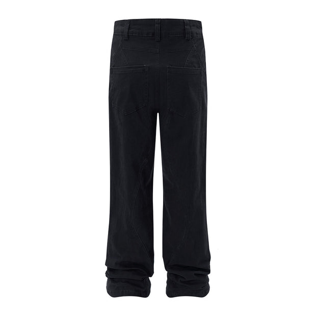 Fashion Solid Color Denim Trousers Men