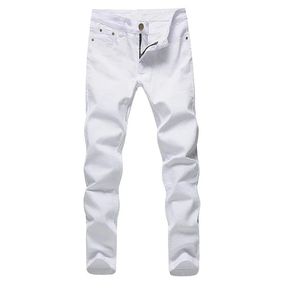 High Quality 2025 Fashion Slim Male White Jeans Men&