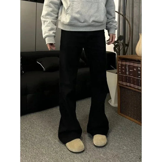 Summer Versatile High-Street American Style Slimming Straight-Leg Black Jeans For Men Parisian Curve Slim Fit Denim Trousers