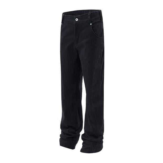 Fashion Solid Color Denim Trousers Men