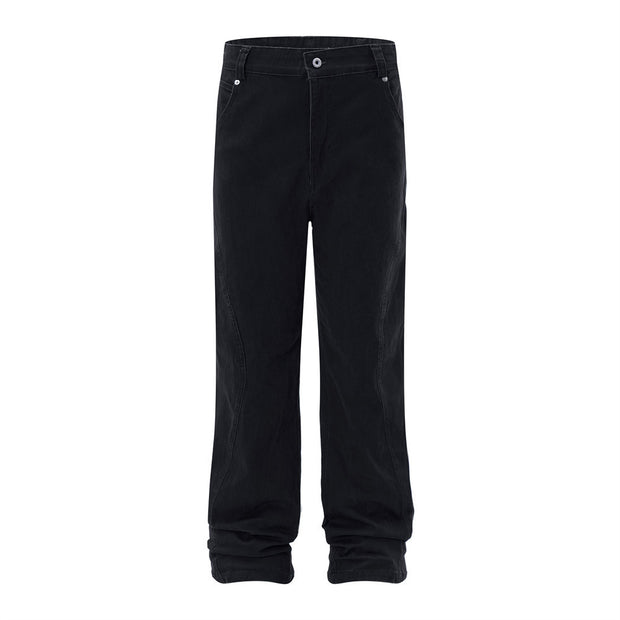 Fashion Solid Color Denim Trousers Men