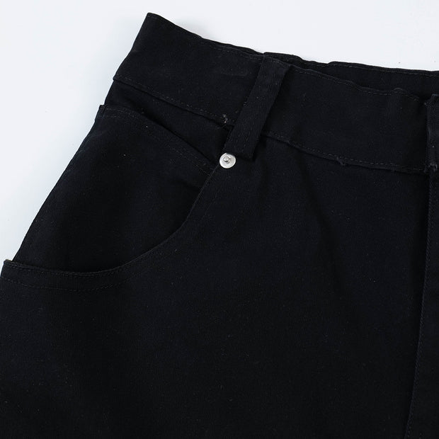 Fashion Solid Color Denim Trousers Men