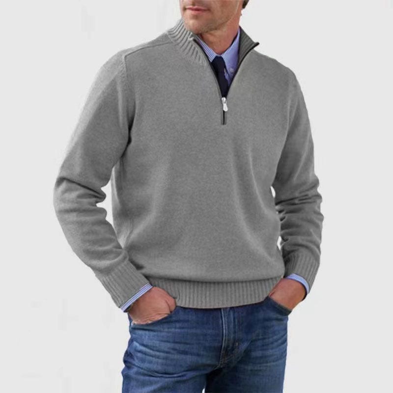 Mens Stand Collar Sweater Zipper| Winter Fashion Knitwear